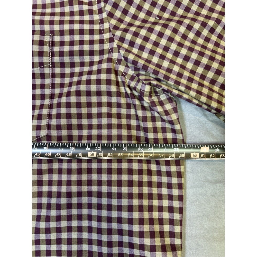 Untuckit Men's XL Wrinkle‎ Free Button-Up Shirt Green Purple Check Cotton - Picture 7 of 7